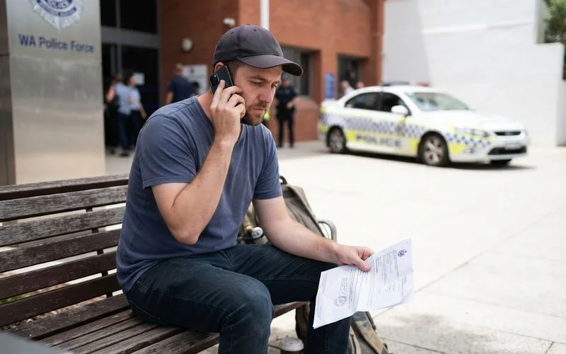 A person speaks with a criminal defence lawyer by phone shortly after being taken into custody